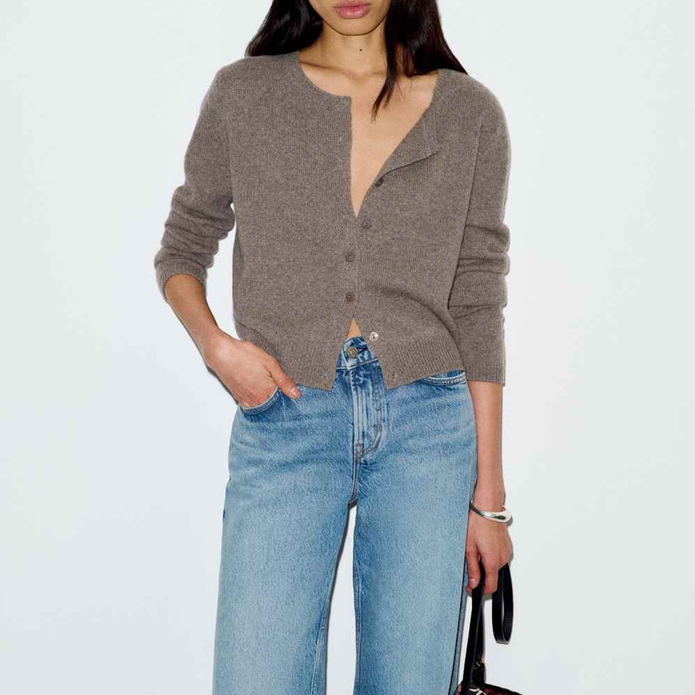 Reformation Clara Cashmere Crew Cardigan - Picture 4 of 4